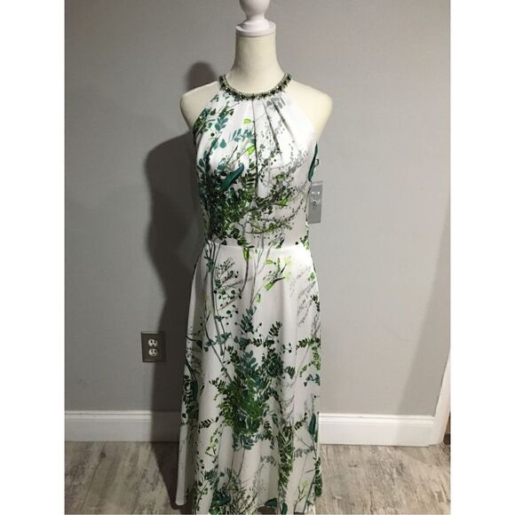 TERI JON by Rickie Freeman Embellished Halter Midi Dress Size 4 NWT - Picture 7 of 10